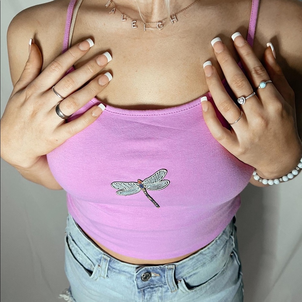 Purple tank size medium + dragonfly 🧚🏻